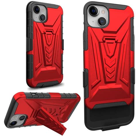 3 In 1 Advanced Armor Hybrid Case With Belt Clip Holster For Iphone 14