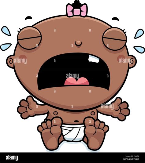 A Cartoon Illustration Of A Baby Girl Crying Stock Vector Image And Art