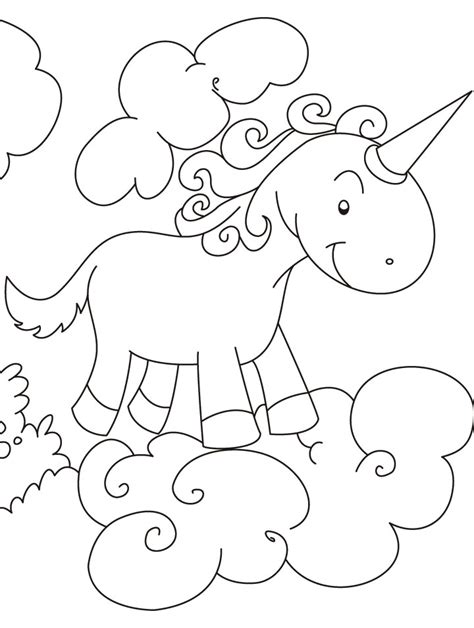 Unicorn Flying Above Clouds Coloring Pages Download Free Unicorn