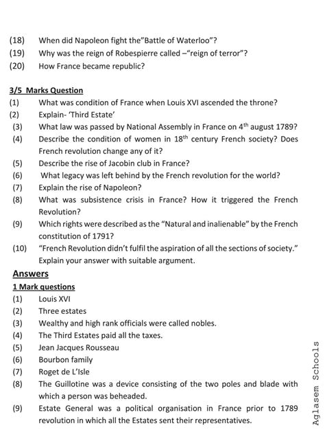 The French Revolution Notes For Class 9 Social Science Pdf Oneedu24