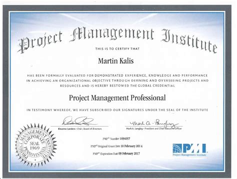Pmp Certification Template
