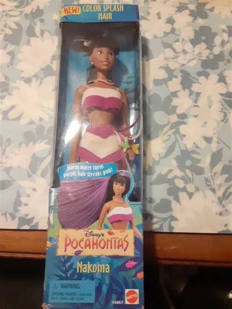 DISNEY POCAHONTAS NAKOMA Color Splash Hair Doll NRFB 1995 Mattel