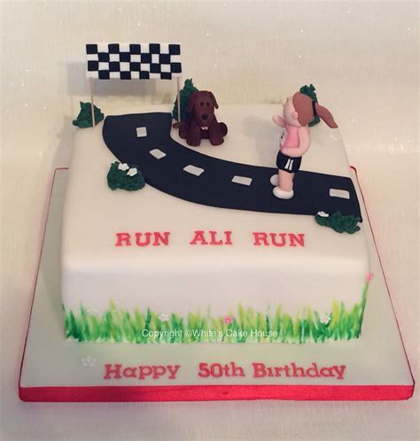 She rides on a birthday cake and starts a birthday party for points. Running themed cake | Commemorative Race Cake | Pinterest | Running, Running cake and Cake