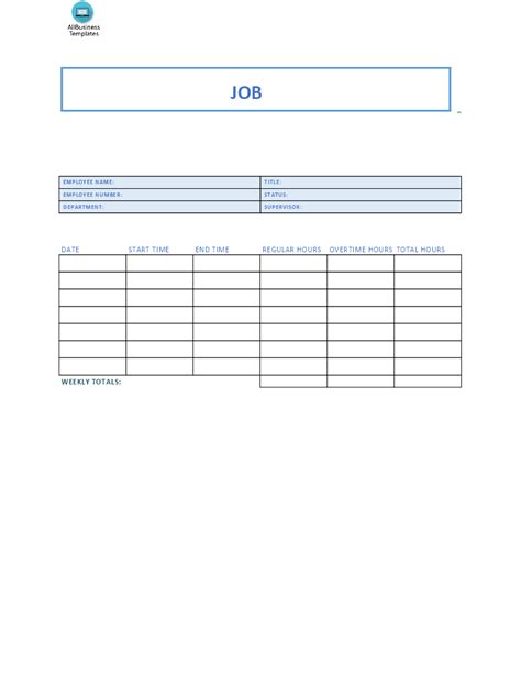 Job Sheet Format Templates At