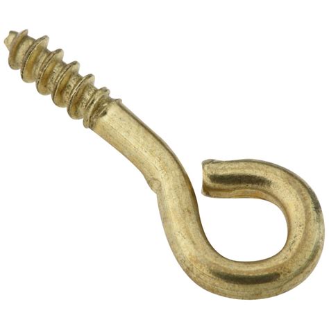 Stanley National Hardware 7 Pack Solid Brass Screw Eyes Hooks At