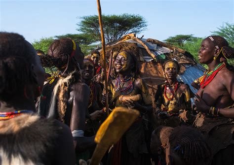 Dassanech Tribe Women During Dimi Ceremony To Celebrate Circumcision Of Teenagers Omo Valley