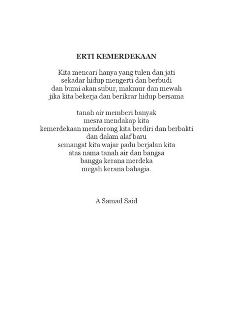 Pantun Kemerdekaan Sekolah Rendah  Untuk memperingari hari kemerdekaan