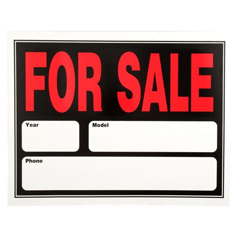 For Sale Sign Car Printable