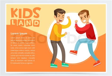 Two Teen Boys Fighting Each Other Boy Stock Vector Colourbox