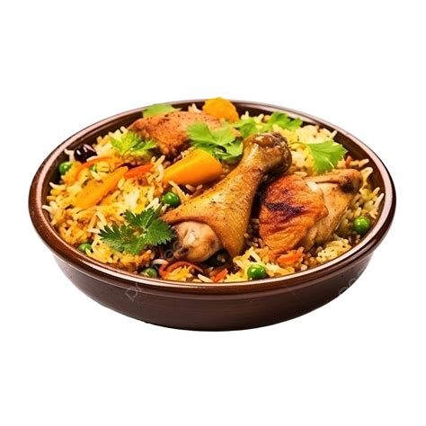 Chicken Dum Biryani Hydrabadi Baked Rice And Vegetables Ai Generated