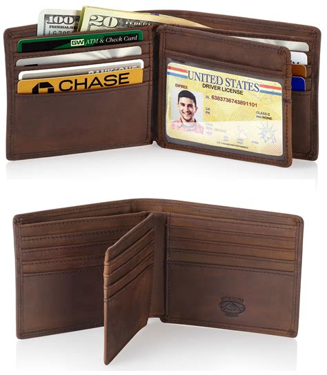 Stealth Mode Leather Bifold Wallet For Men With Id Window And Rfid