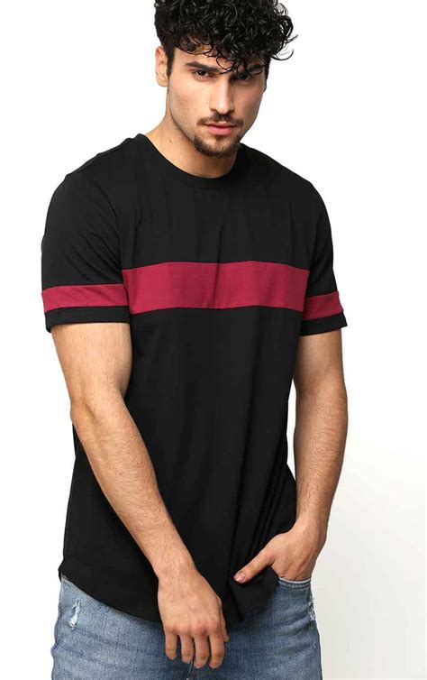 Crew Neck Black Casual Mens T Shirt Aelomart