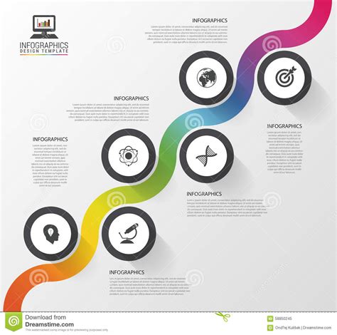Abstract Colorful Business Path Timeline Infographic Template Stock