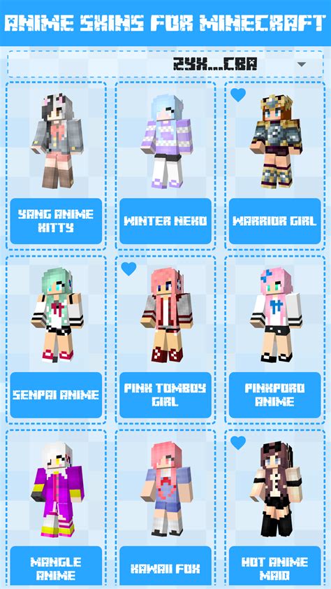 Anime Skins For Minecraft Pe Browse Hundreds Of The Best Anime Skins