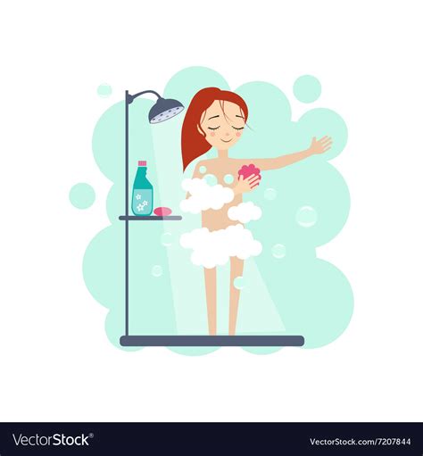taking a shower daily routine activities of women vector image