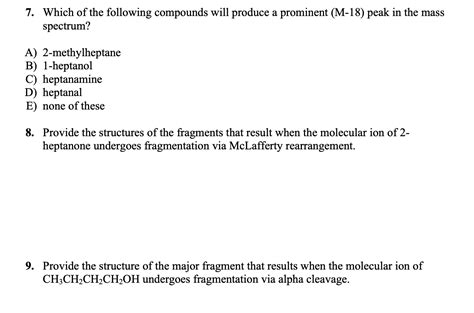 Solved Which Of The Following Compounds Will Produce A Chegg