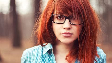 Hd Wallpaper Women Eyes Blue Eyes Photography Redheads Lips Glasses