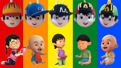 Upin Ipin Dan Teman Teman Memakai Kepala Badut Mampang Boboiboy Tebak