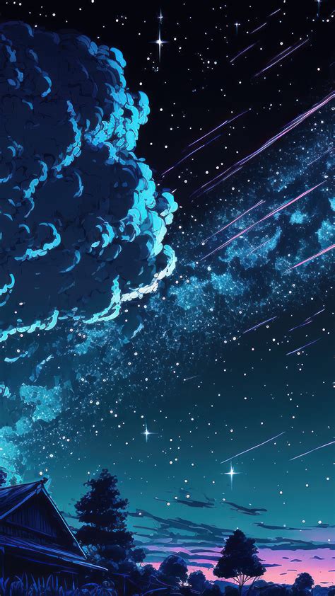 🔥 Download Anime Night Stars Sky Clouds Scenery 4k Wallpaper Iphone Hd