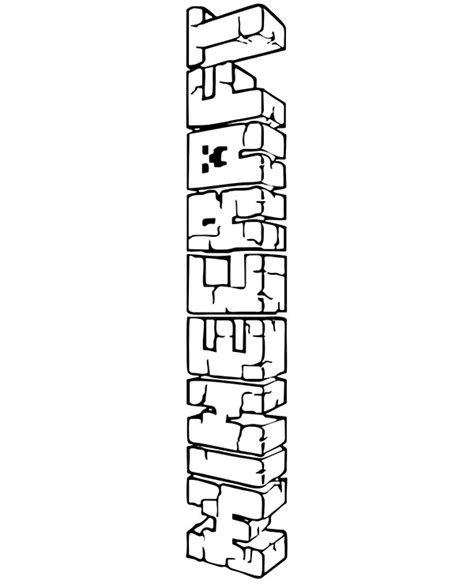 Simple Minecraft Logo Coloring Sheet