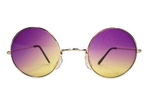 60s round hippie costume glasses sunglasses red yellow purple smoke clear