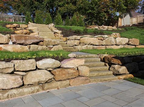 Sandstone Boulder Retaining Wall 2 Wichman Landscape