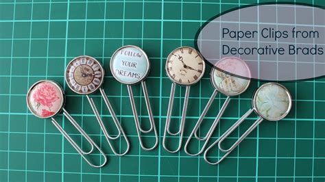 How To Make Paper Clips From Decorative Brads Youtube