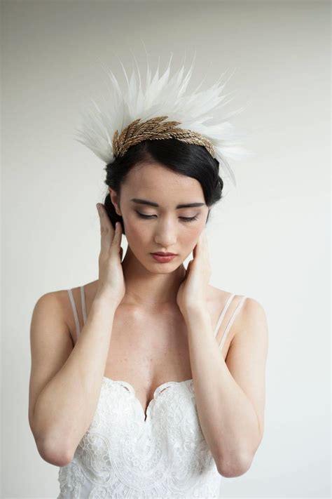 Etsy Feathered Headpiece Bohemian Wedding Headpiece Headpiece