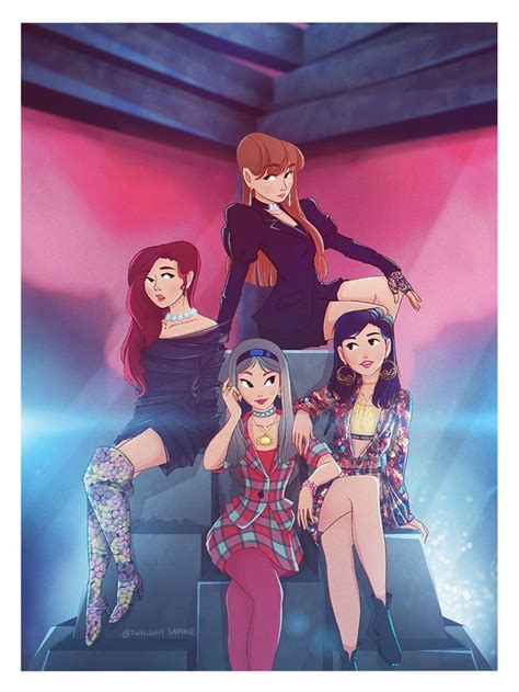 Twilightsaphir Black Pink Kpop Pink Drawing Blackpink Poster