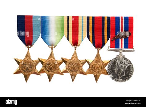 Set Of World War Ii British Royal Navy Military Medals With Bronze