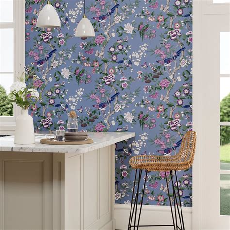 Chinoiserie Hall Wallpaper By Sanderson In Blueberrypurple Tm