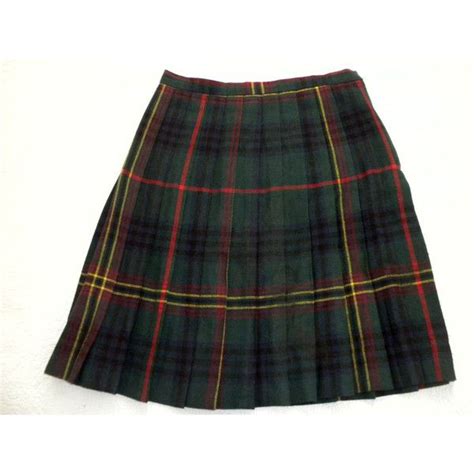 Plaid Pleated Skirt Preppy Green And Blue Tartan Plaid W