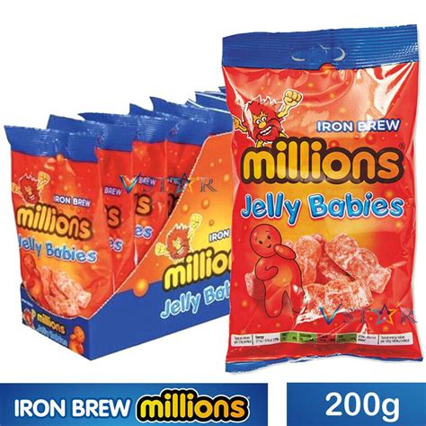 Iron Brew Jelly Babies Millions 10x200g Monmore Confectionery
