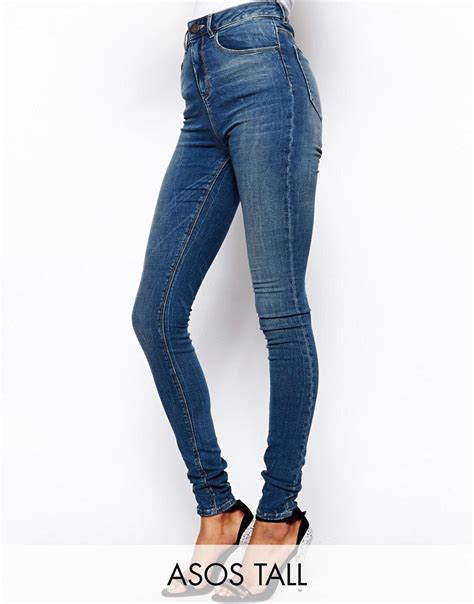 Asos Tall Asos Tall Ridley High Waist Ultra Skinny Jeans In Mid