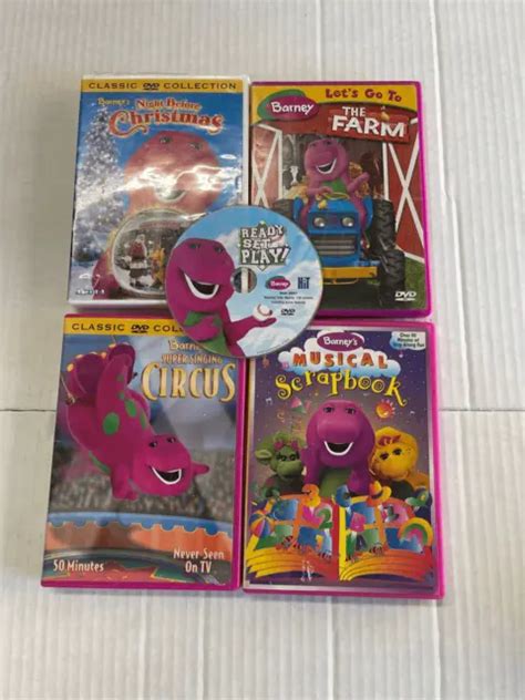Barney And Friends Dvd Lot Of 5 Kids Educational Tv Shows Movie Purple