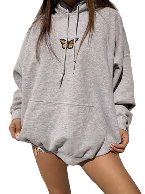 Imcute Imcute Women Long Sleeve Hoodie Butterfly Print For Shopping