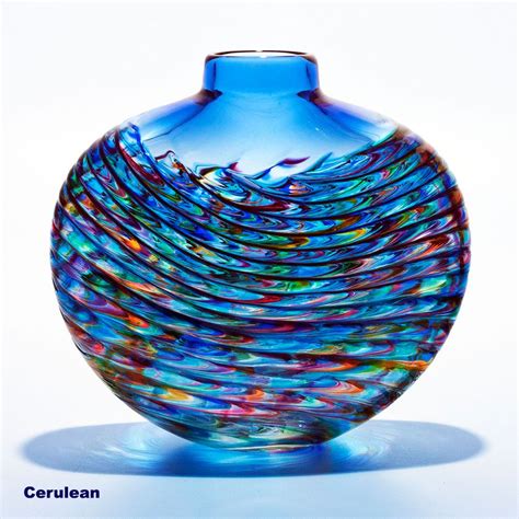 Coloured Glass Vases Optic Rib By Michael Trimpol Colored Glass Vases Blown Glass Art