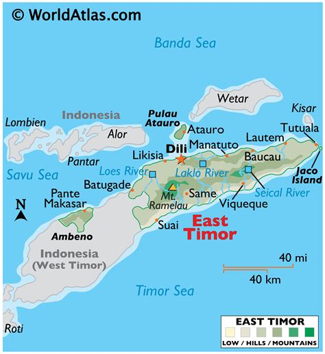 Bản đồ Đông Timor Map of Timor Leste Peta Timor Leste