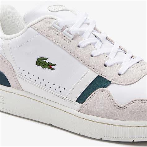 Sneakers Mens Lacoste T Clip Leather And Suede Trainers Off Whtdk