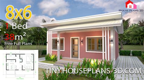 Small House Plans 8x6 With One Bedrooms Shed Roof Tiny House Plans