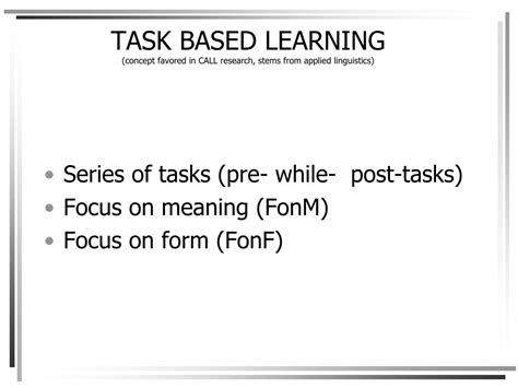 Ppt Task Based Learning The Role Of Planning Powerpoint Presentation