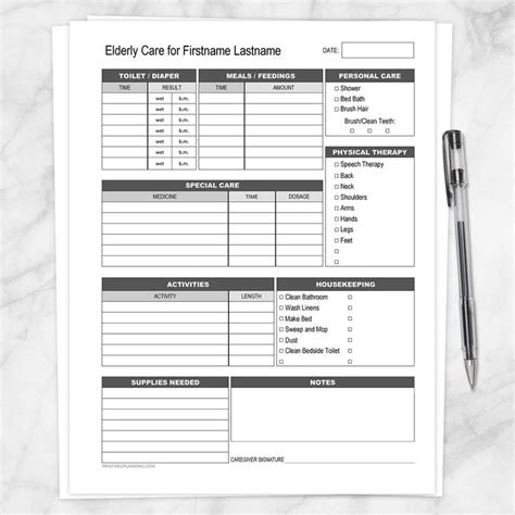 Printable Elderly Care With Housekeeping Daily Care Sheet Etsy Elderly Care Caregiver Home