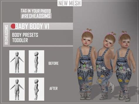 Red Head Sims Baby Body Preset Sims 4 Toddler Sims 4 Children Sims