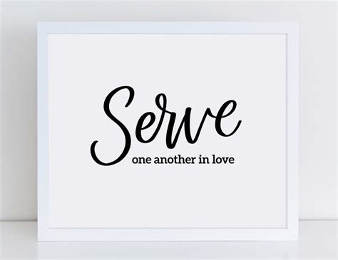 Bible Verse Download Serve One Another In Love Hand Lettered Etsyde