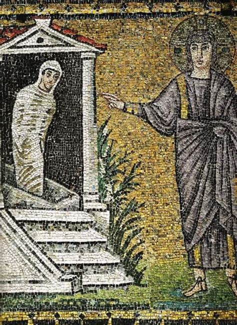 Sixth Century Mosaic Of The Raising Of Lazarus Church Of Sant