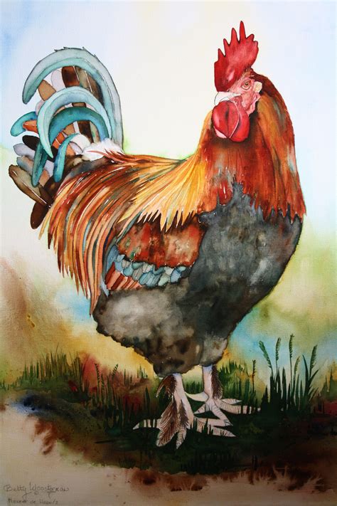Roosters And Chickens Painting Books Betty Kloosterman The Rooster