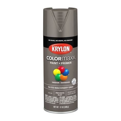 Krylon Colormaxx Gloss Machinery Gray Spray Paint And Primer In One