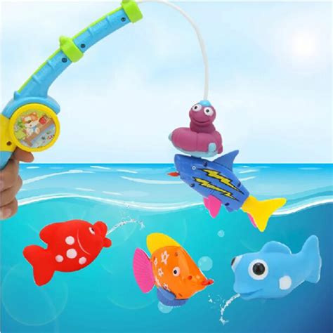 Colorful Joy Fishing Toys Baby Bath Toys Safe Plastic Kids Water Play
