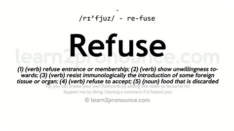 pronunciation of refuse definition of refuse youtube