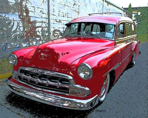 Classic Red Chevy Woody Station Wagon Photograph By Rebecca Korpita